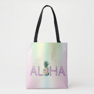Bolso De Tela Adorable Aloha Flores Hawaianas de Piña Coloridas