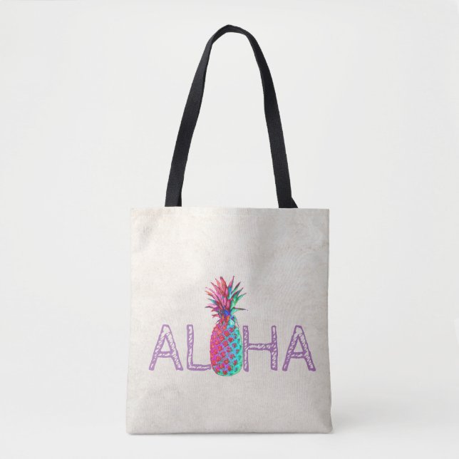 Bolso De Tela Adorable Aloha Hawaiian Pineapple (Anverso)