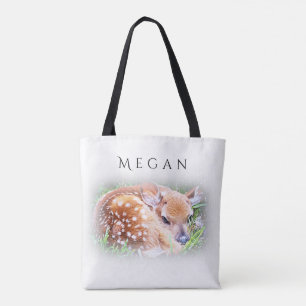Bolso De Tela Adorable Baby Deer Personalizado Nombre