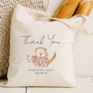 Bolso De Tela Adorable Boho Botanical Sweet Bear Baby Shower