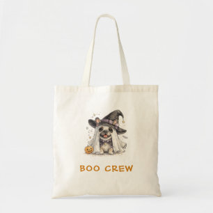 Bolso De Tela Adorable Bulldog Francés de Halloween Bruja Boo Cr