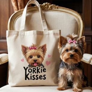 Bolso De Tela Adorable cachorro de Yorkshire Terrier besos Yorki