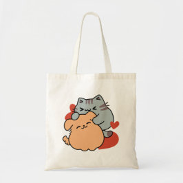 Bolso De Tela Adorable Cat and Dog Hug - Diseño de Meow & Woof