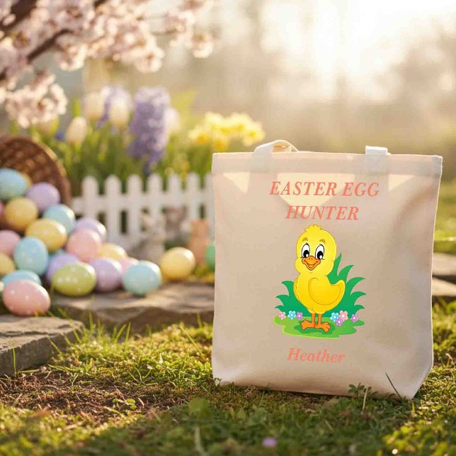 Bolso De Tela Adorable caza de huevos de pascua de pollo amarill (Subido por el creador)