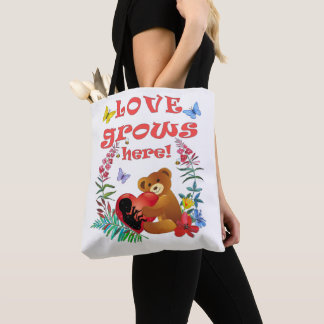Bolso De Tela Adorable "El amor crece aquí" Maternidad / Materni