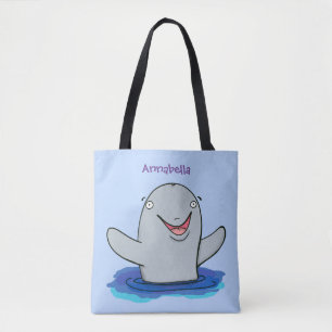 Bolso De Tela Adorable feliz ilustracion personalizado de marsop