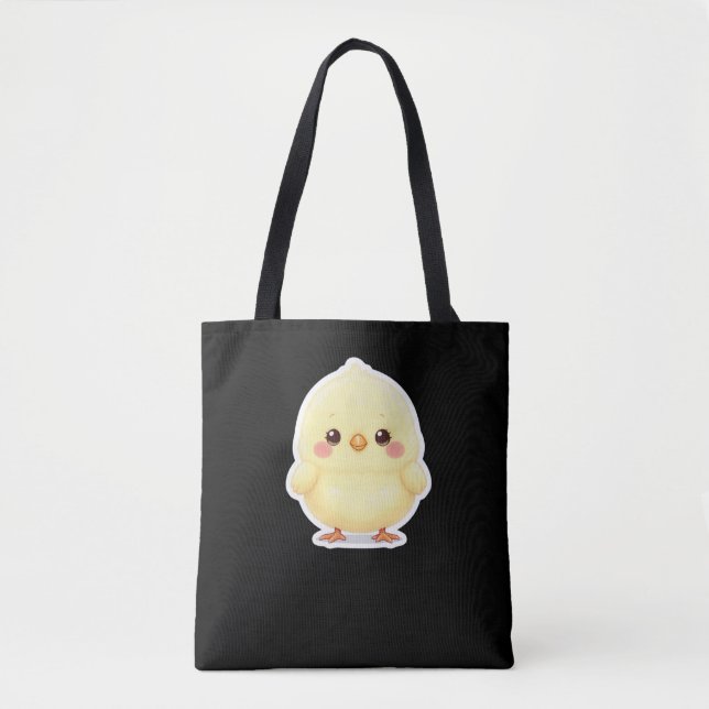 Bolso De Tela Adorable Fluffy Chibi Chick (Anverso)