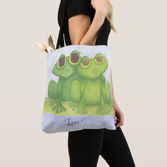 Bolso De Tela Adorable Frog Lovers (Detalle)