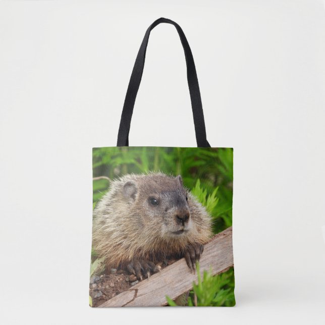 Bolso De Tela Adorable Groundhog Woodchuck (Anverso)