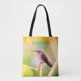 Bolso De Tela Adorable Hummingbird Personalizado Tu Nombre