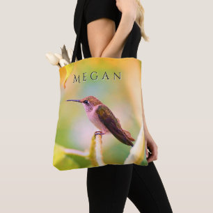 Bolso De Tela Adorable Hummingbird Personalizado Tu Nombre