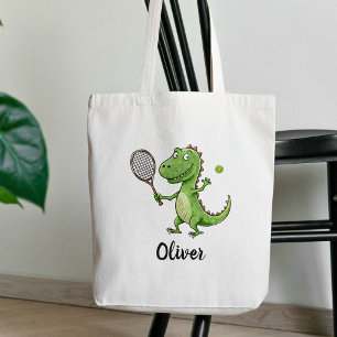 Bolso De Tela Adorable jugador de tenis T-Rex personalizado