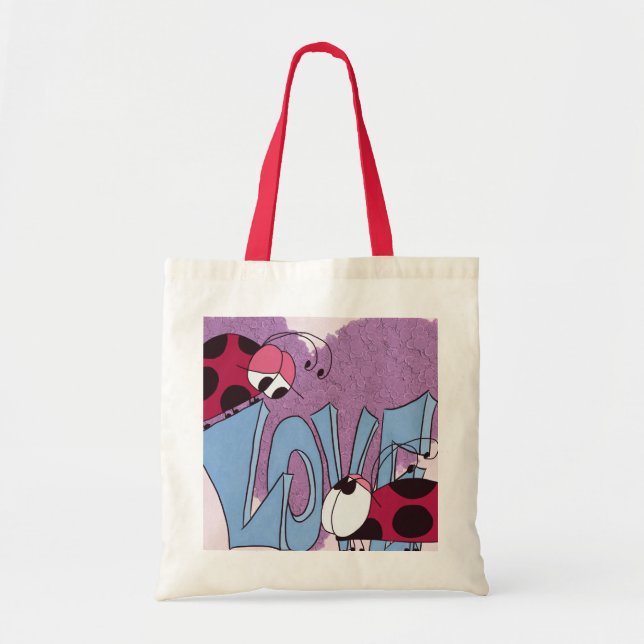 Bolso De Tela Adorable Ladybug Love Personalizado (Frente)