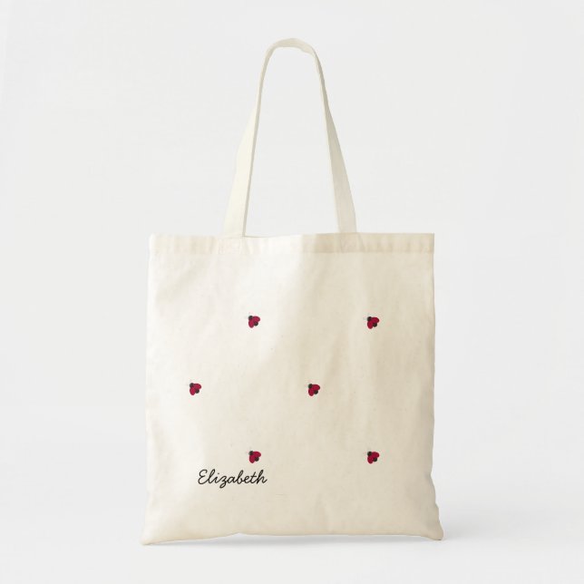 Bolso De Tela Adorable, Ladybugs, Luminoso-Personalizado (Frente)