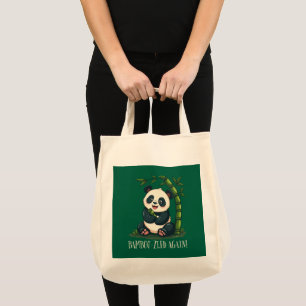 Bolso De Tela Adorable Panda Abrazando Bamboo Cute Personalizado