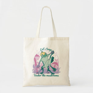 Bolso De Tela Adorable Pareja de Ranas con Hongos Baila