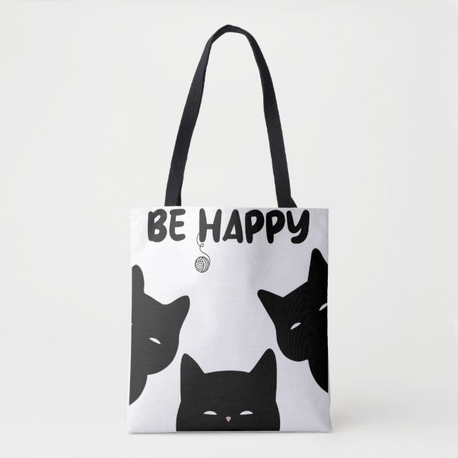 Bolso De Tela Adorable Peeking Cats Tote Bag (Anverso)