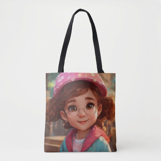 Bolso De Tela "Adorable Personalizado Niña" (Anverso)