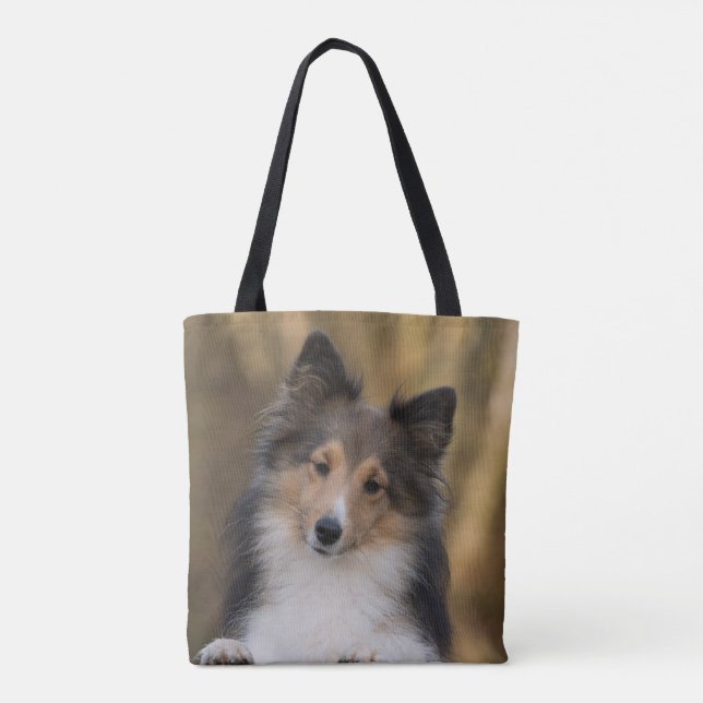 Bolso De Tela Adorable Sheltie Pup (Reverso)