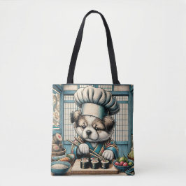 Bolso De Tela Adorable Sushi Chef Puppy