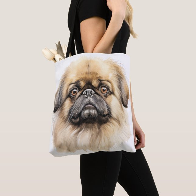 BOLSO DE TELA ADORABLE TAN PEKINGESE PUPPY DOG (Detalle)