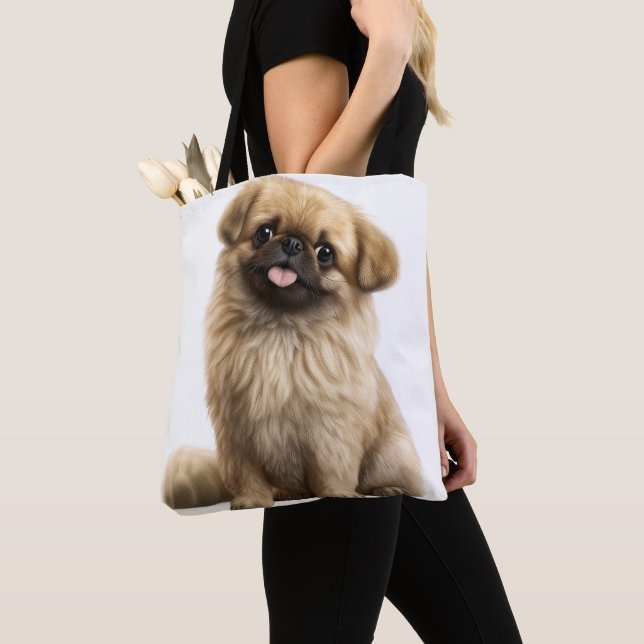 BOLSO DE TELA ADORABLE TAN PEKINGESE PUPPY DOG (Detalle)