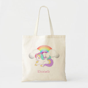 Bolso De Tela Adorable unicornio mágico, arcoiris