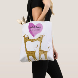 Bolso De Tela Adorables amantes de la jirafa