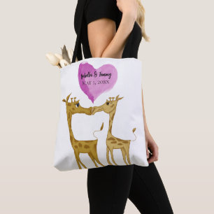 Bolso De Tela Adorables amantes de la jirafa