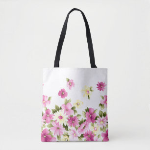 Bolso De Tela Adorables Flores De Niña De Colores Brillantes En