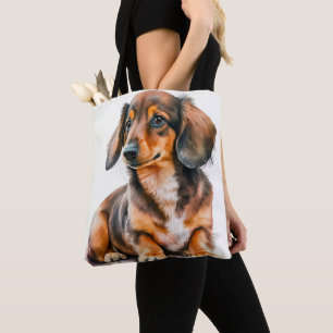 BOLSO DE TELA ADORABLES PERRO DE BARRO NEGRO Y MARRÓN