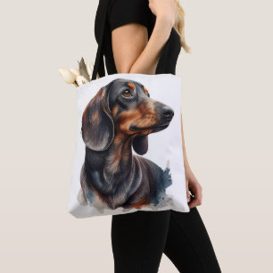 BOLSO DE TELA ADORABLES PERRO DE BARRO NEGRO Y MARRÓN