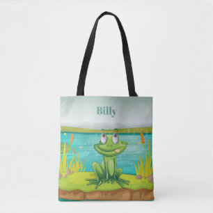 Bolso De Tela Adorables Personalizado anfibio cute de rana