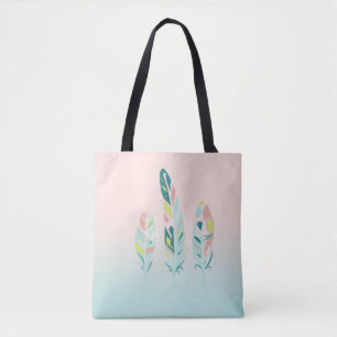 Bolso De Tela Adorables Plumas Modernas Femeninas