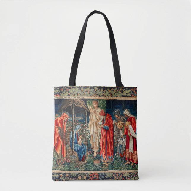 Bolso De Tela ADORACIÓN DE MAGI Morris, Navidades de Burne-Jones (Anverso)