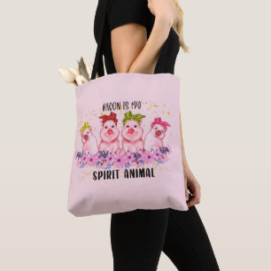 Bolso De Tela adoradores lindos de cerdos de tocino