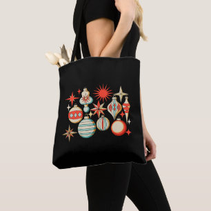 Bolso De Tela Adorno Navideño Moderno Retro Alegre Y Brillante