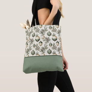 Bolso De Tela Adornos de bloque de color verde salvia y dorado