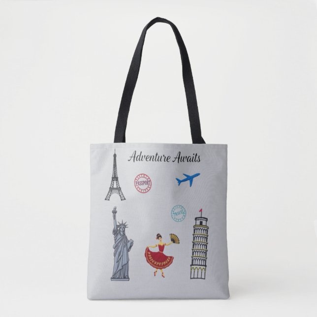 Bolso De Tela Adventure Awaits (Anverso)