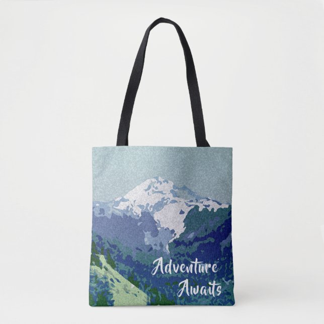 Bolso De Tela Adventure Awaits Mt. Hood (Anverso)