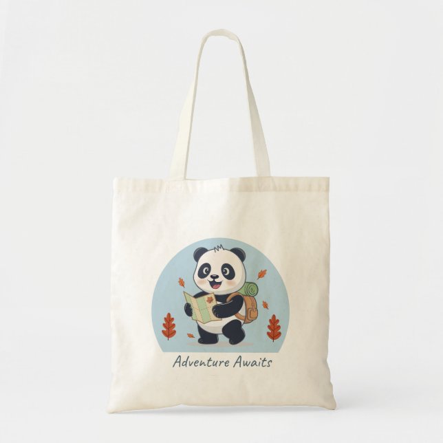 Bolso De Tela Adventure Awaits Panda (Frente)