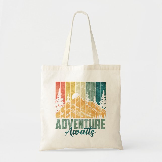 Bolso De Tela "Adventure Awaits" Tote Bag (Frente)