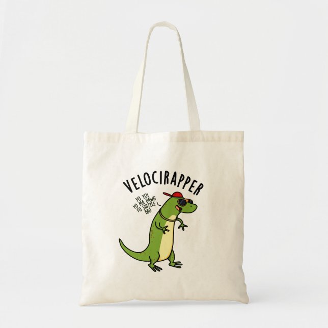 Bolso De Tela ærapper Funny Dinosaur Pun (Frente)