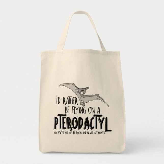 Bolso De Tela Aerolínea Pterodactyl Dinosaur (Frente)