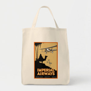 Bolso De Tela Aerolíneas imperiales ~ Inglaterra - Egipto - Indi