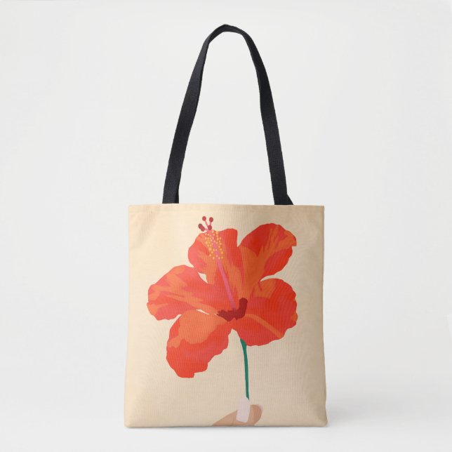 Bolso De Tela Afecto a Hibiscus (Anverso)