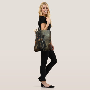 Bolso De Tela Affenpinscher montando motocicleta Halloween espan