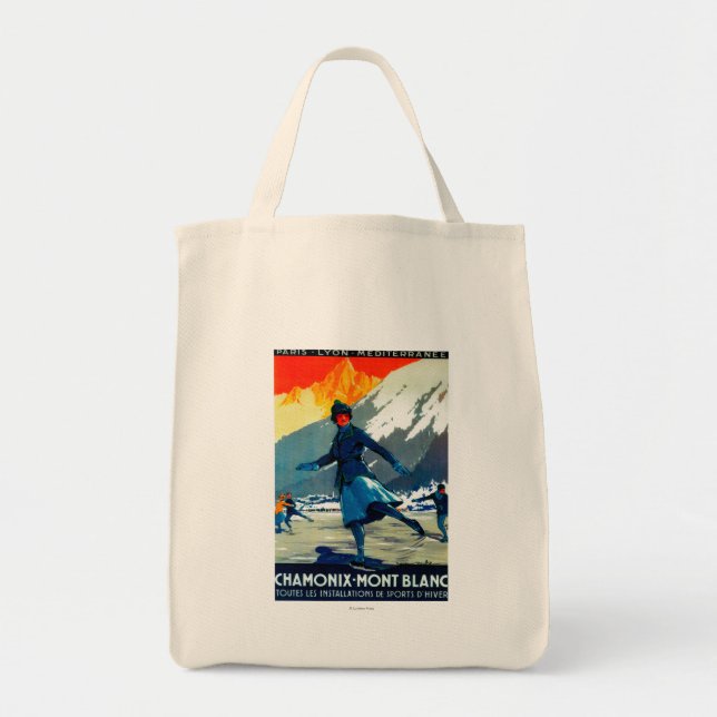 Bolso De Tela Afiche de cosecha Chamonix-Mont BlancEuropa (Frente)