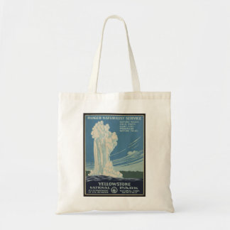 Bolso De Tela Afiche de época del parque Yellowstone Old Faith