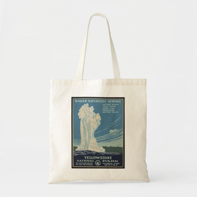 Bolso De Tela Afiche de época del parque Yellowstone Old Faith (Frente)